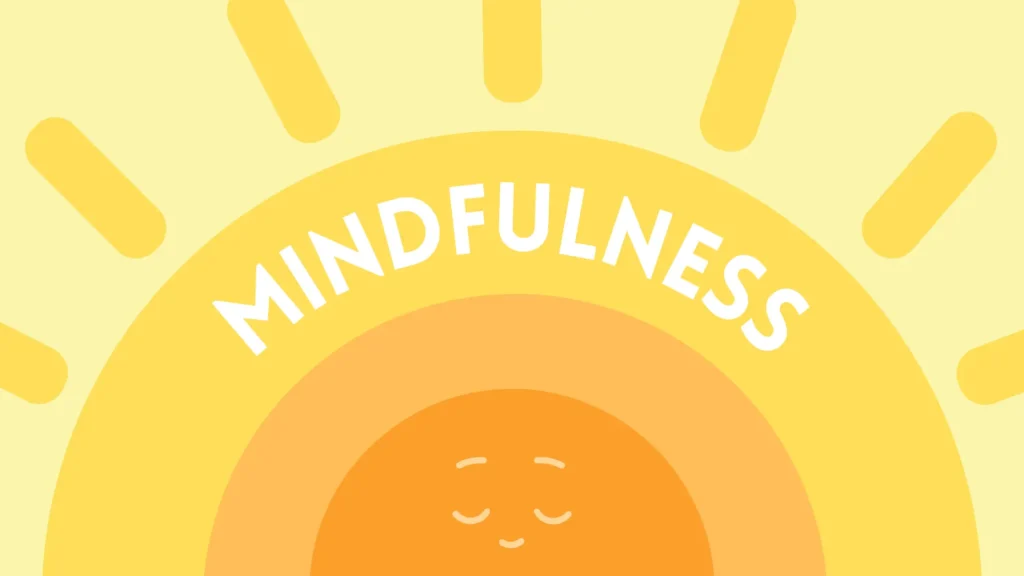 Mindfulness in Yellow and Orange Flat Graphic Style